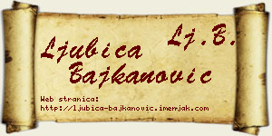 Ljubica Bajkanović vizit kartica